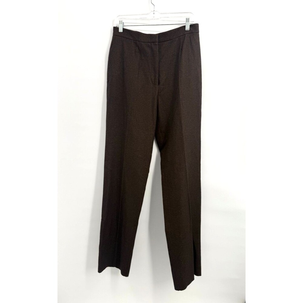 Max Mara Womens 14 NWT Virgin Wool Pants Chocolate Brown Italy Unhemmed